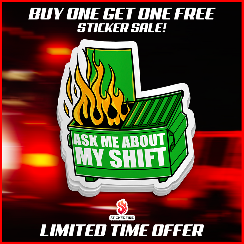 Load image into Gallery viewer, Dumpster Fire Shift Sticker

