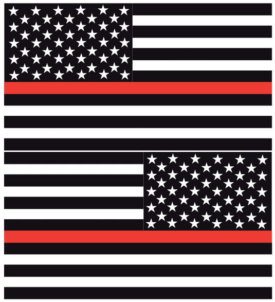 THIN RED LINE AMERICAN FLAGS REFLECTIVE WINDOW DECAL