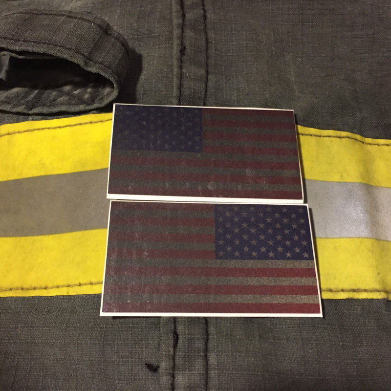 Load image into Gallery viewer, AMERICAN FLAGS SUBDUED RED WHITE BLUE REFLECTIVE HELMET DECAL
