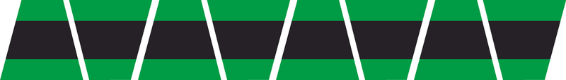 Load image into Gallery viewer, GREEN &amp; BLACK TRIPLE STRIPE REFLECTIVE HELMET (TET) TETRAHEDRON 8 PACK

