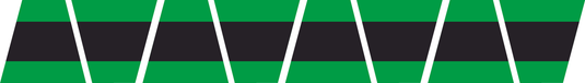 GREEN & BLACK TRIPLE STRIPE REFLECTIVE HELMET (TET) TETRAHEDRON 8 PACK