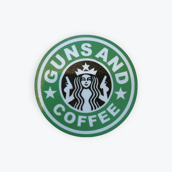 Guns Coffee Reflective Sticker