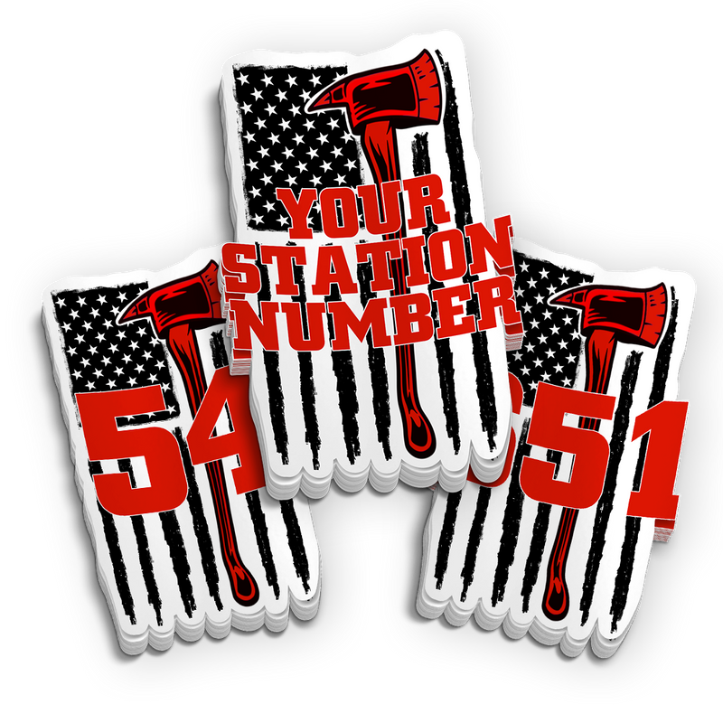 Load image into Gallery viewer, Custom Redline Flag Station Number Sticker
