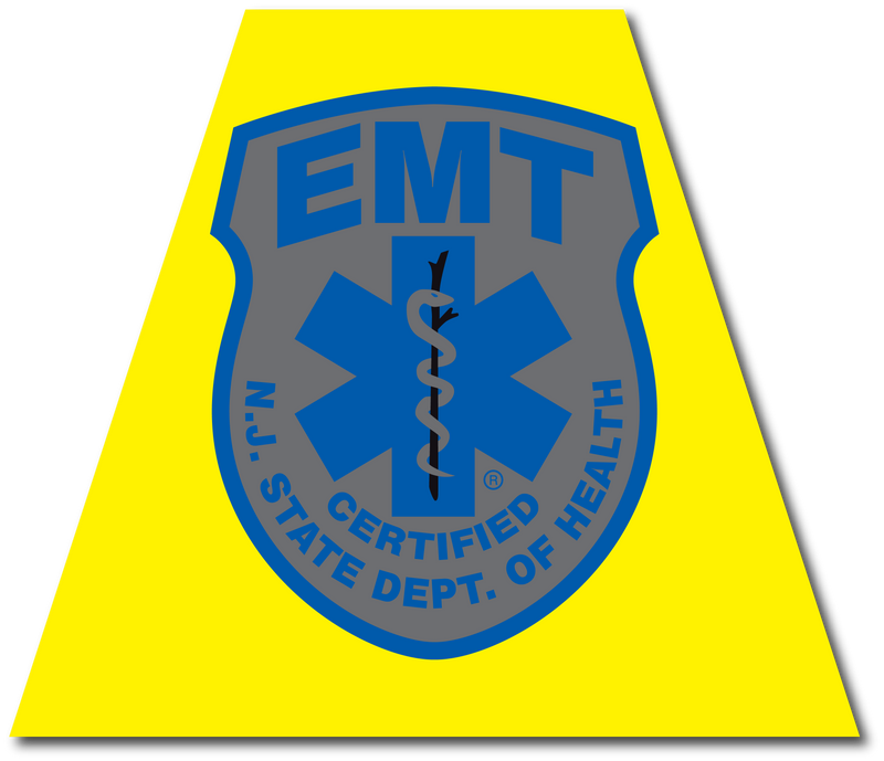 Load image into Gallery viewer, NEW JERSEY SUBDUED EMT REFLECTIVE HELMET (TET) TETRAHEDRON
